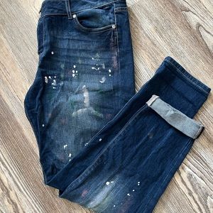 New York & Co Paint Splattered Cropped Jeans-Great condition